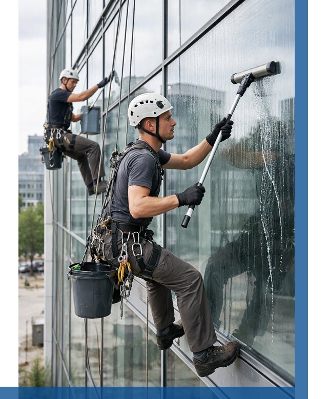 Мойка витражей альпинистами в Люберцах от 736 р. под ключ|ВЫСОТНИК-Люб