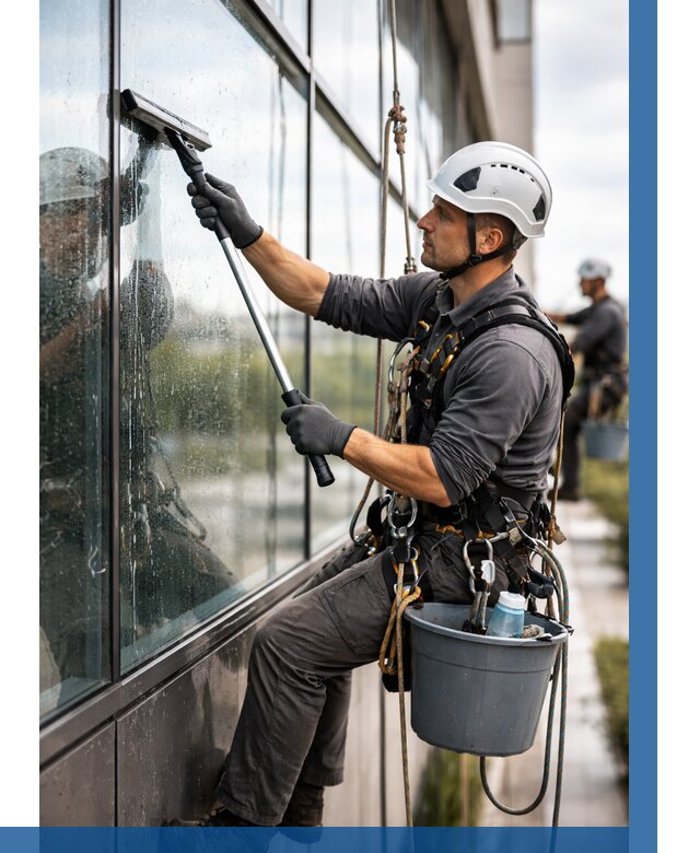 Мойка стеклянных фасадов в Люберцах от 210 р. | ВЫСОТНИК-Люб