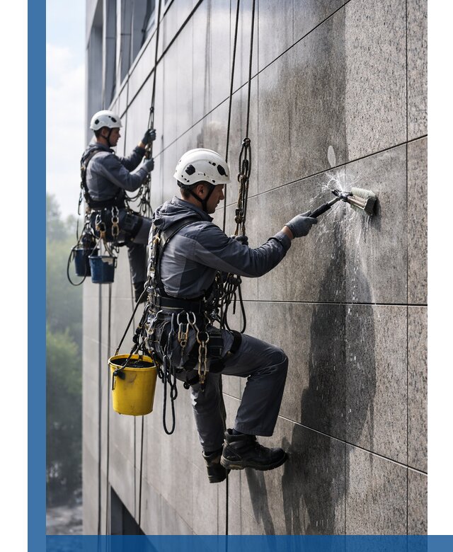 Профессиональная мойка фасада из керамогранита в Люберцах