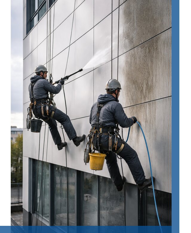 Мойка фасада из композита в Люберцах по цене от 316 р. | ВЫСОТНИК-Люб