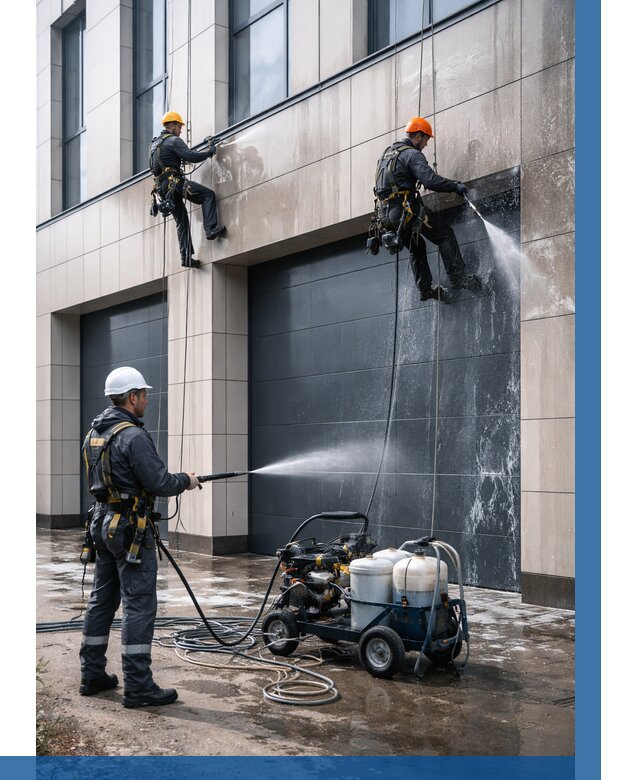 Послестроительная мойка фасада в Люберцах от 316 р. | ВЫСОТНИК-Люб