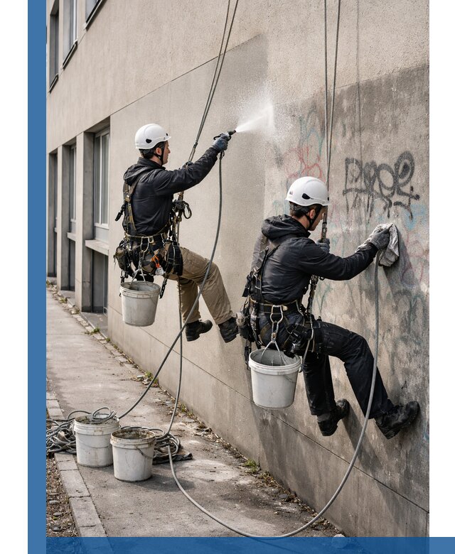 Антиграффити покрытие фасада с защитой от надписей в Люберцах