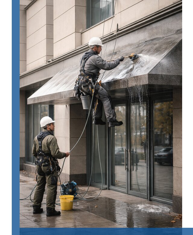 Профессиональная мойка козырьков и навесов в Люберцах