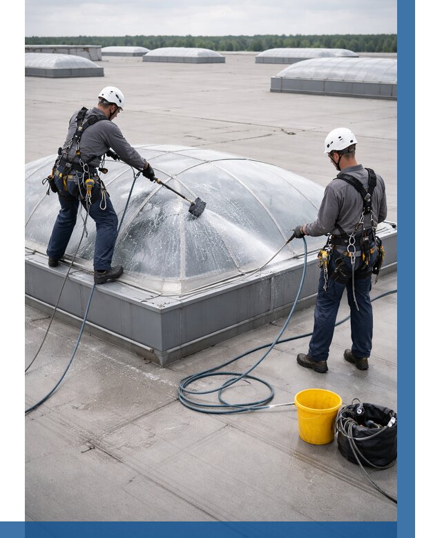 Мойка зенитных фонарей в Люберцах, заказать от 4734 р. | ВЫСОТНИК-Люб