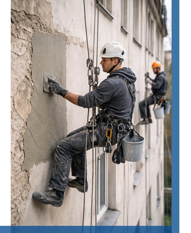 Восстановление штукатурки фасада в Люберцах от 1263 р. | ВЫСОТНИК-Люб