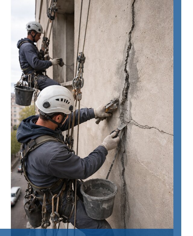 Заделка трещин на фасаде в Люберцах от 947 р. | ВЫСОТНИК-Люб