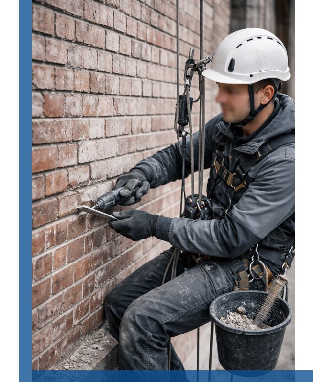 Расшивка кирпичных швов фасадов и стен, ремонт в Люберцах