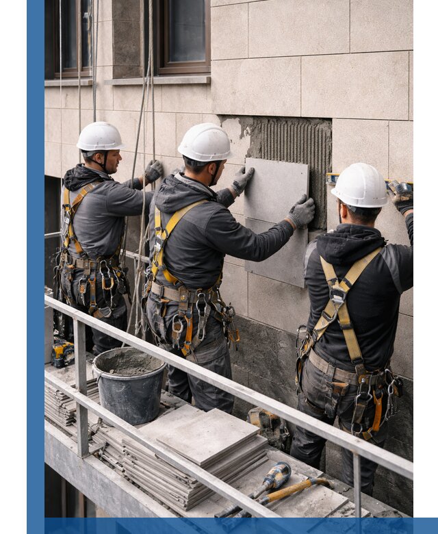 Ремонт облицовки фасада плиткой в Люберцах с гарантией