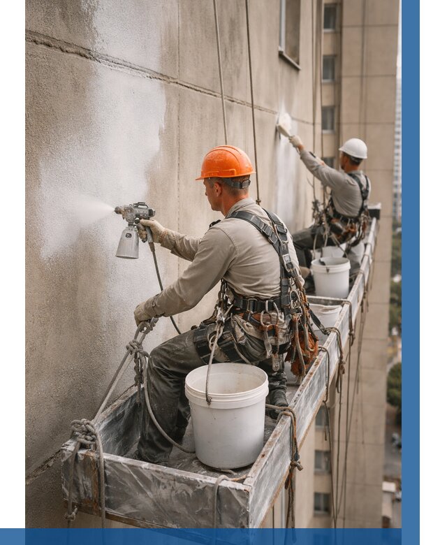 Грунтовка фасада на высоте в Люберцах от 126 р. | ВЫСОТНИК-Люб