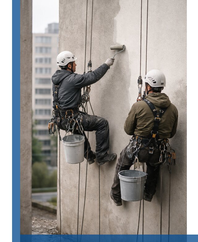 Покраска фасадов высотными альпинистами в Люберцах с гарантией