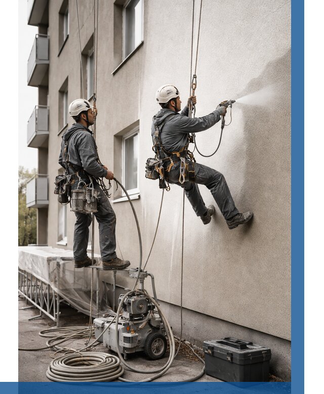 Безвоздушная покраска фасада в Люберцах от 231 р/м² | ВЫСОТНИК-Люб