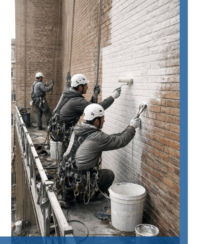 Покраска кирпичного фасада в Люберцах от 368 р. | ВЫСОТНИК-Люб