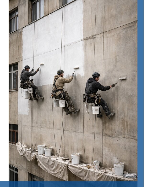 Покраска бетонного фасада в Люберцах от 368 р за м2 | ВЫСОТНИК-Люб