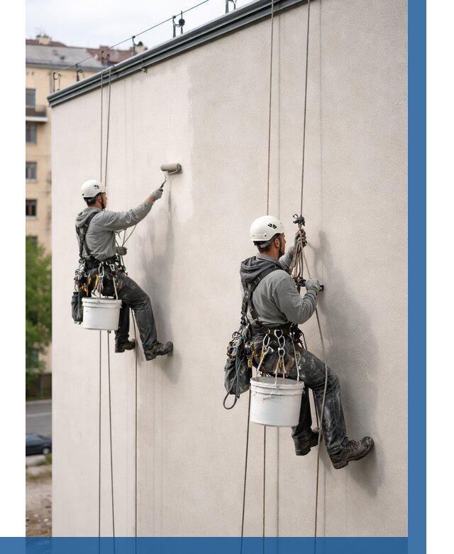 Покраска оштукатуренного фасада в Люберцах от 337 р. | ВЫСОТНИК-Люб