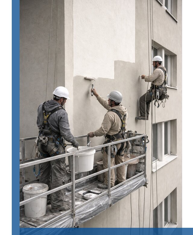 Покраска оштукатуренного фасада в Люберцах под ключ с гарантией