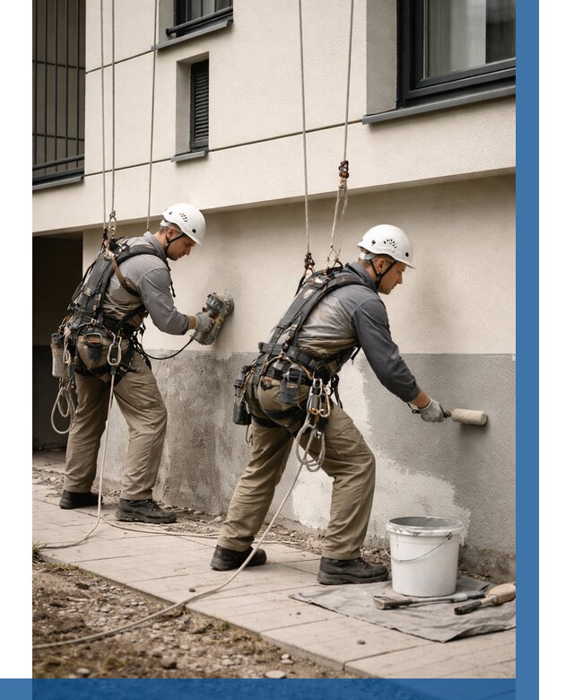 Окраска цоколя здания в Люберцах от 473 р. под ключ | ВЫСОТНИК-Люб