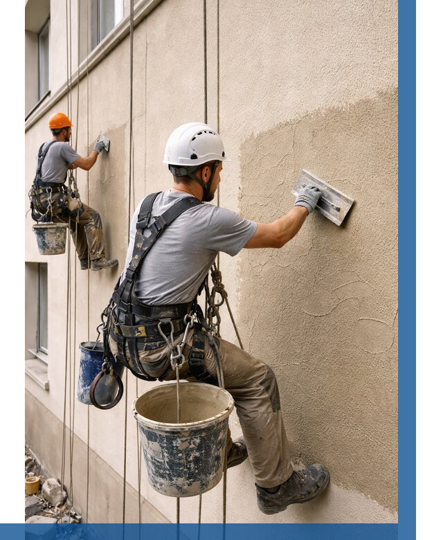 Декоративная штукатурка фасада в Люберцах от 1263 р. | ВЫСОТНИК-Люб