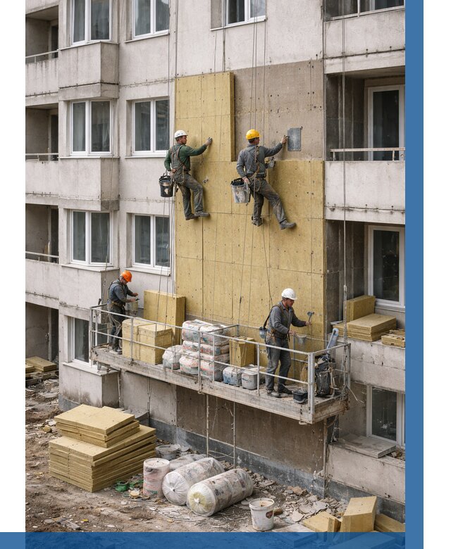 Утепление фасада минватой в Люберцах от 1578 р. | ВЫСОТНИК-Люб