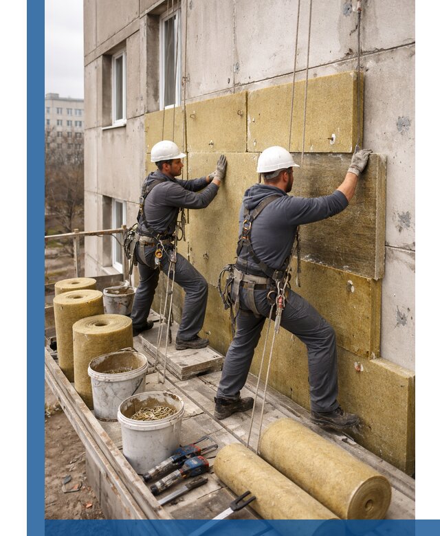 Утепление фасада минватой в Люберцах под ключ с гарантией