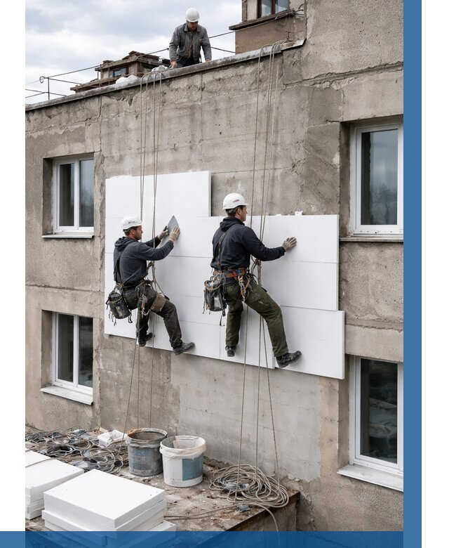 Утепление фасада пенополистиролом в Люберцах от 1894 р. | ВЫСОТНИК-Люб