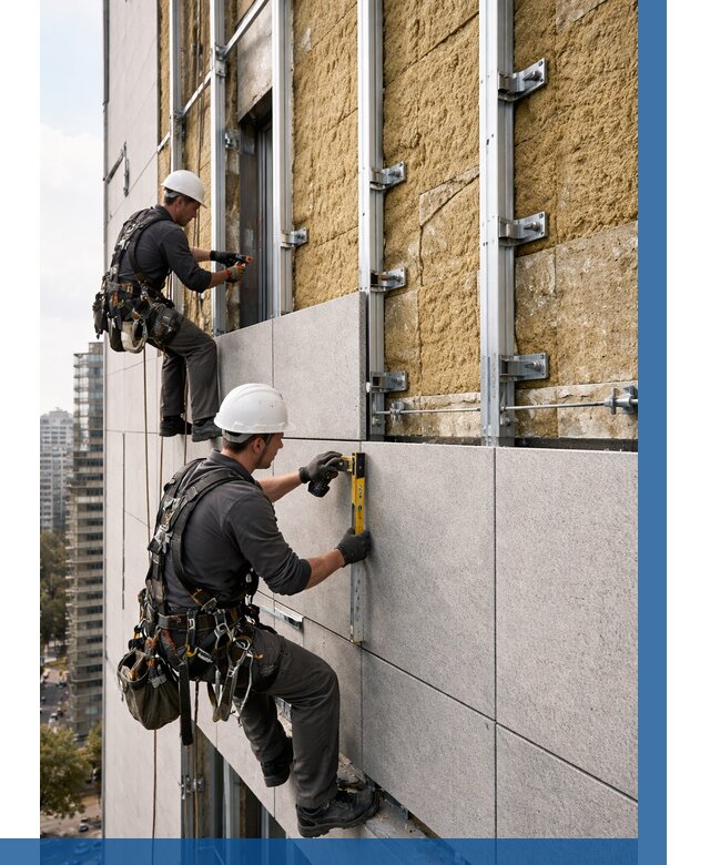 Монтаж вентилируемого фасада в Люберцах от 3682 р. | ВЫСОТНИК-Люб