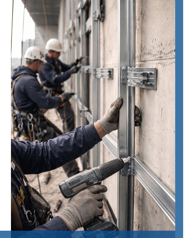 Монтаж подсистемы вентфасада в Люберцах от 894 р. | ВЫСОТНИК-Люб