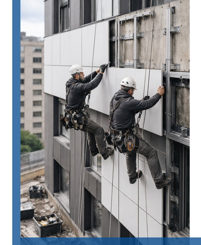 Монтаж композитных панелей фасада в Люберцах под ключ