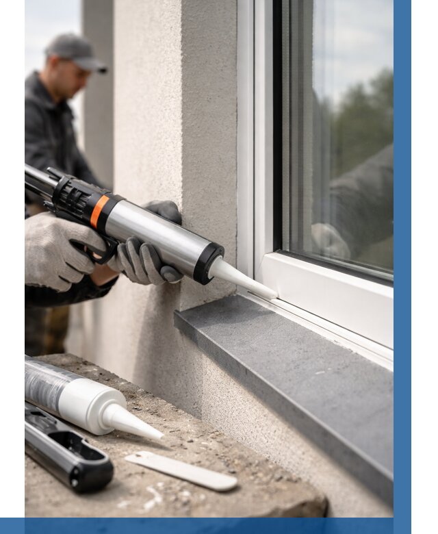 Герметизация монтажных швов окон в Люберцах от 684 р. | ВЫСОТНИК-Люб