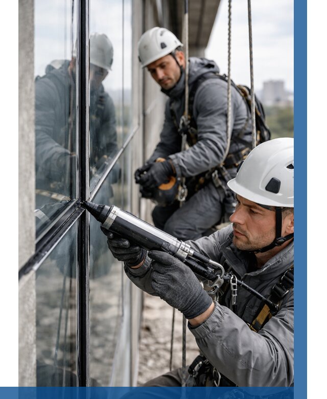 Герметизация витражных швов в Люберцах от 684 р. | ВЫСОТНИК-Люб