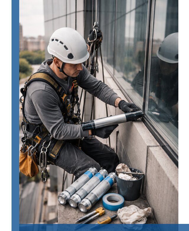 Герметизация стыков витража в Люберцах для герметичных фасадов