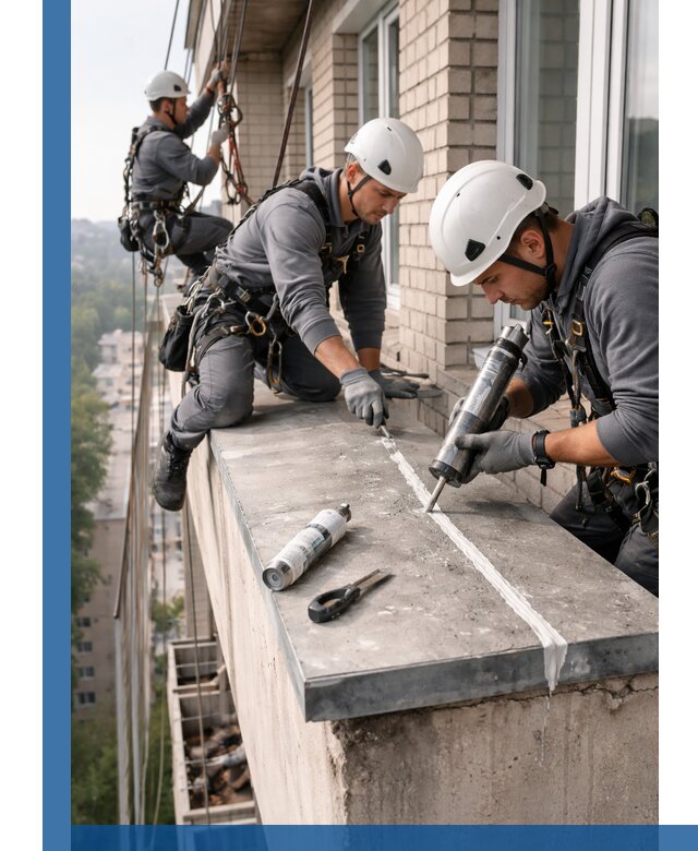 Герметизация балконного козырька в Люберцах профессионально