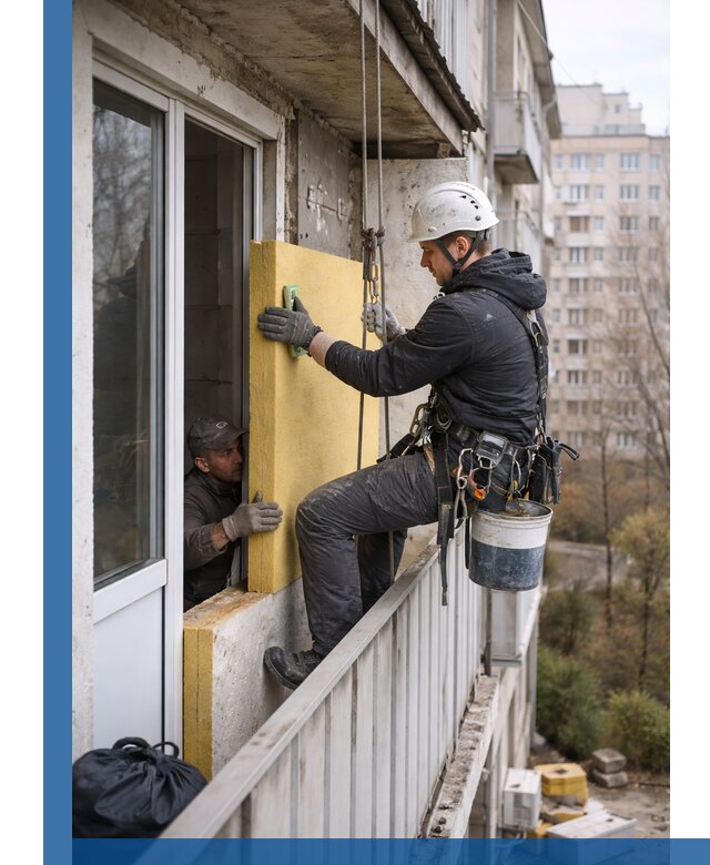 Профессиональное утепление балкона снаружи в Люберцах под ключ