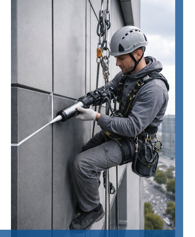 Герметизация стыков фасадных панелей в Люберцах от 6839 р.| ВЫСОТНИК-Люб