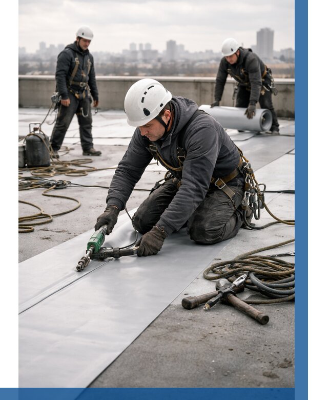 Ремонт мембранной кровли в Люберцах от 1894 р./м2 | ВЫСОТНИК-Люб