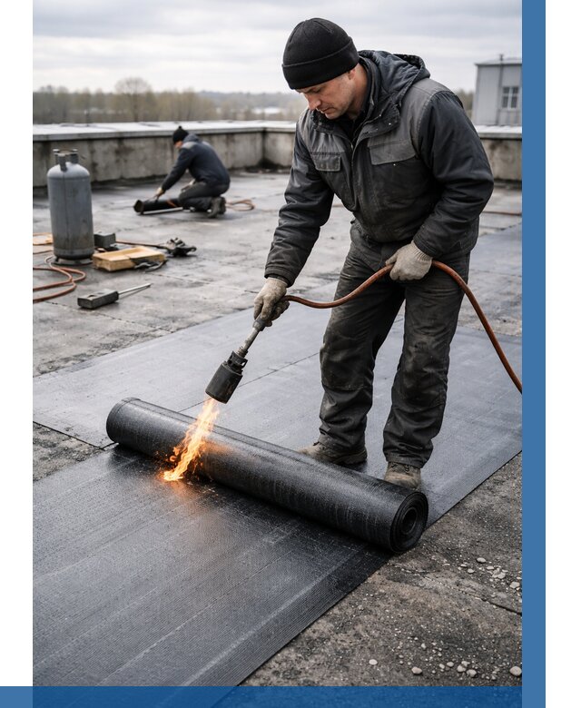 Ремонт наплавляемой кровли в Люберцах от 736 р. | ВЫСОТНИК-Люб