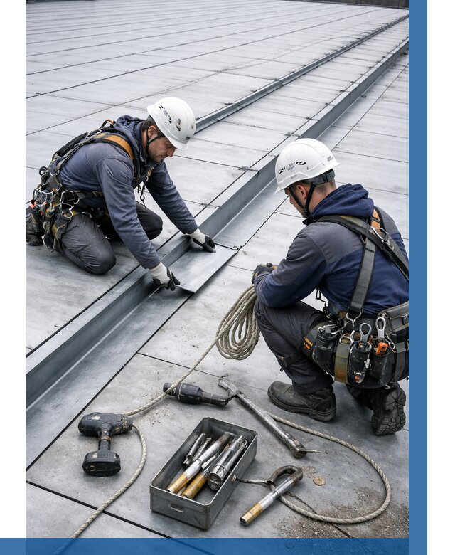 Ремонт фальцевой кровли в Люберцах от 736 р. | ВЫСОТНИК-Люб