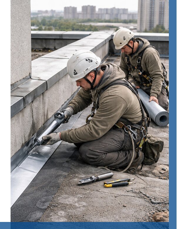 Ремонт кровельных примыканий в Люберцах от 1263 р. | ВЫСОТНИК-Люб