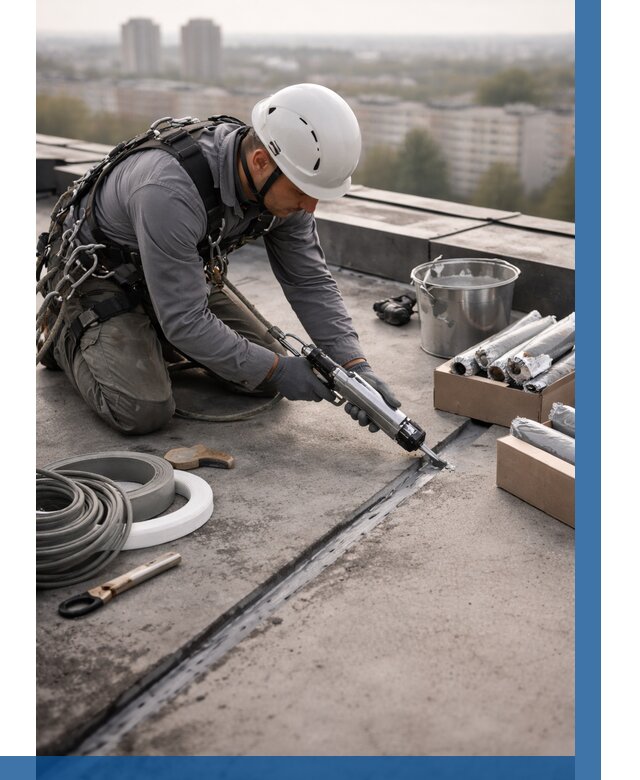 Герметизация швов кровли в Люберцах от 473 р./м2 | ВЫСОТНИК-Люб