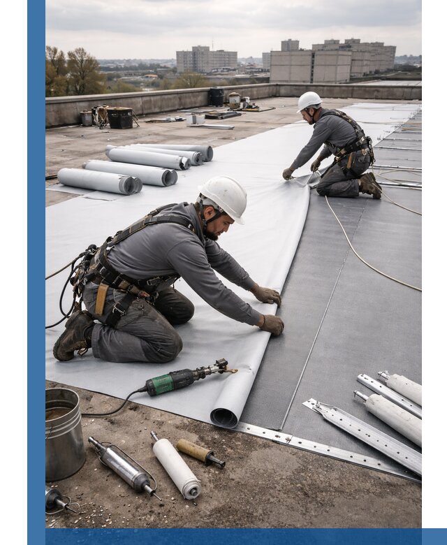 Монтаж мембранной кровли в Люберцах для промышленных зданий