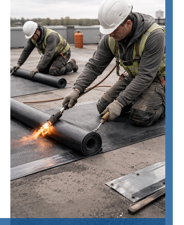 Монтаж наплавляемой кровли в Люберцах от 894 р. — ВЫСОТНИК-Люб