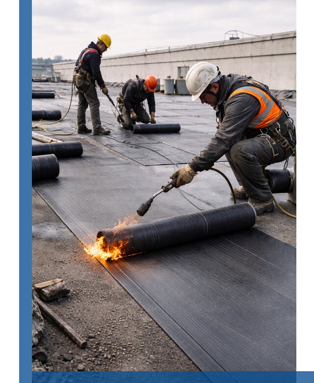 Монтаж наплавляемой кровли в Люберцах профессионально