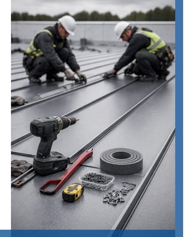 Монтаж фальцевой кровли в Люберцах от 1894 р. | ВЫСОТНИК-Люб