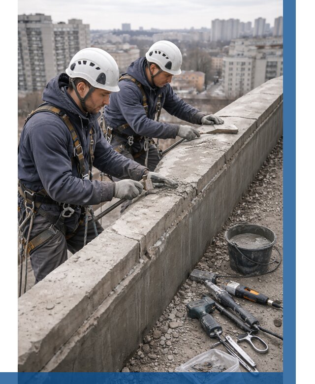 Ремонт парапета на кровле в Люберцах от 1578 р. | ВЫСОТНИК-Люб