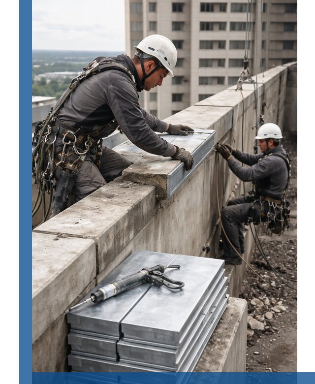 Замена парапетных крышек и установка новых в Люберцах