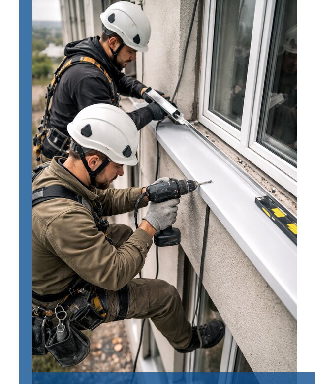 Профессиональный монтаж оконных отливов и отведения воды в Люберцах