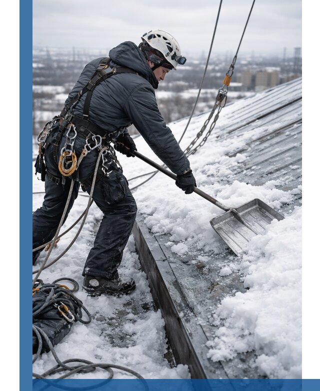 Профессиональная очистка кровли от снега и наледи в Люберцах