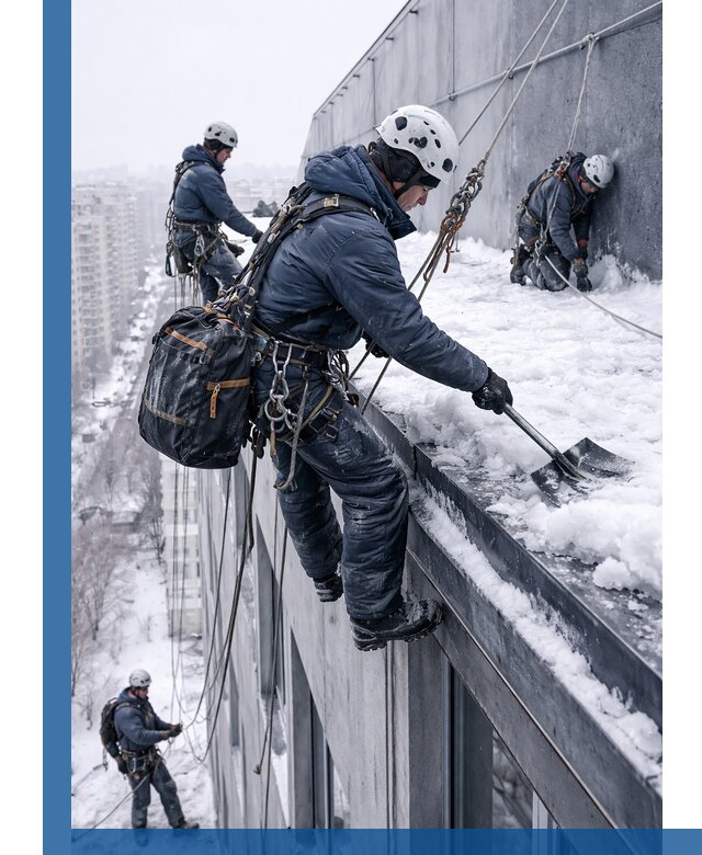 Абонентское обслуживание кровли зимой в Люберцах регулярный уход