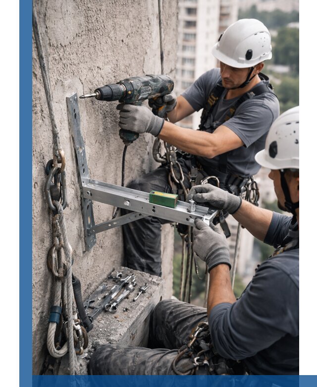 Установка кронштейнов кондиционера и крепежа в Люберцах