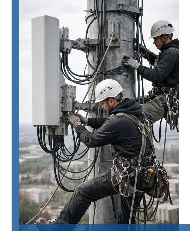 Монтаж оборудования связи на мачте в Люберцах с пусконаладкой