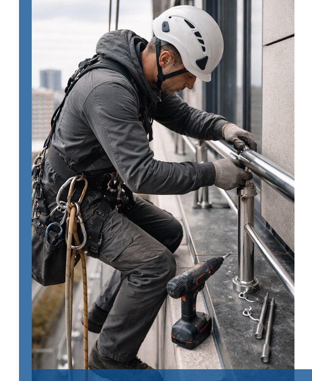 Монтаж ограждений на высоте в Люберцах для зданий и конструкций